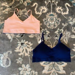 Lot 2 real ribbed and lace bralettes XL